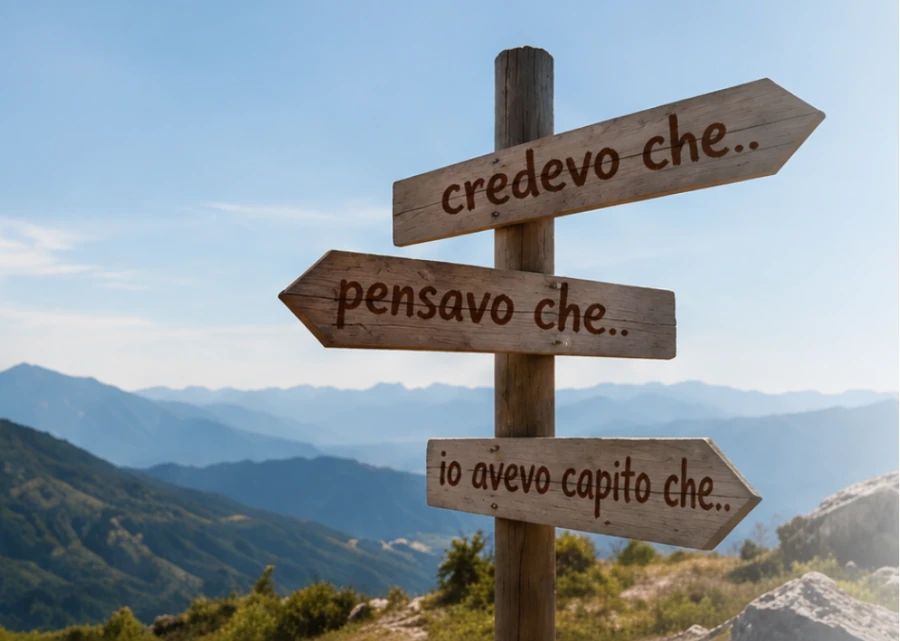 Segnaletica con direzioni diverse in un paesaggio aperto